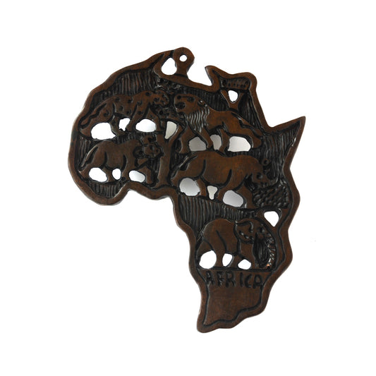 Wooden Africa Continent Wall Mount-Wall Decor -12.5 Inches Height
