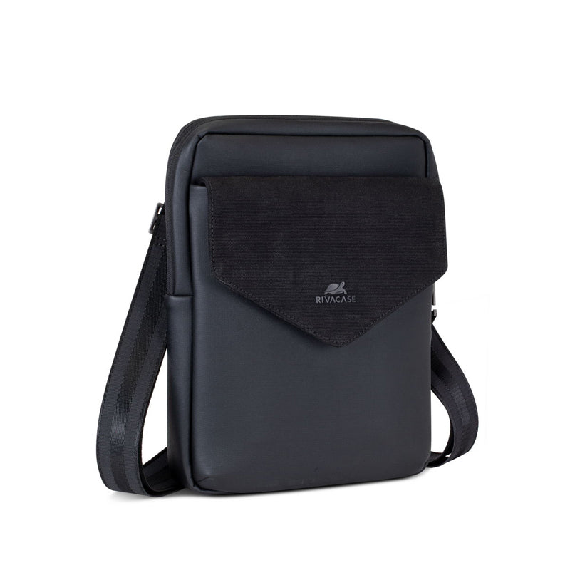 RivaCase 8511 Black Canvas Crossbody Bag 11"