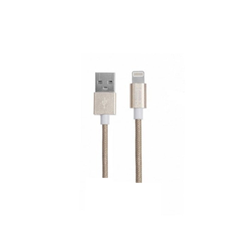 Aiino Apple Woven Lightning Cable Metal 1.2 m -Gold