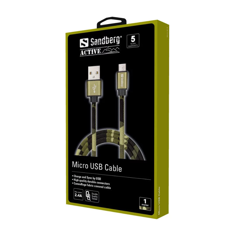 Sandberg MicroUSB Green Camouflage 1m