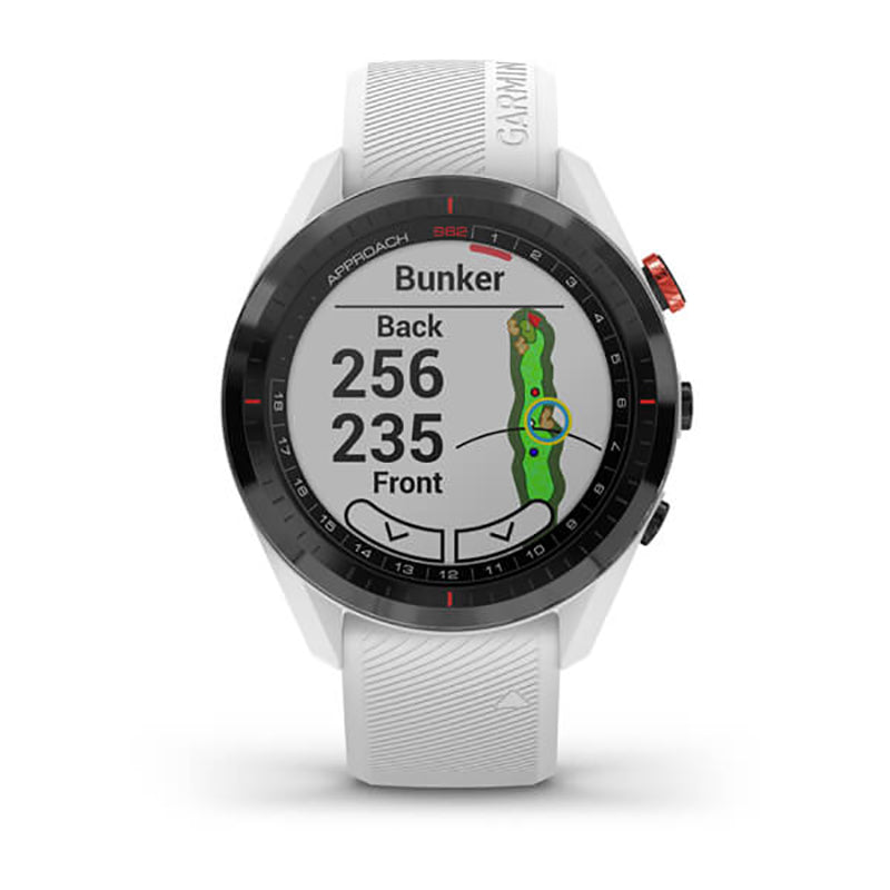 GARMIN Approach® S62 Golf GPS Black Ceramic Bezel with White Band, WW