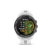 GARMIN Approach S70, 42 MM, Black Ceramic Bezel with White Silicone Band Watch