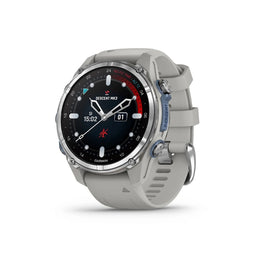 GARMIN Descent MK3 43MM, Stainless Steel with Fog Grey Silicone Band Watch