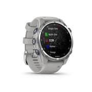 GARMIN Descent MK3 43MM, Stainless Steel with Fog Grey Silicone Band Watch