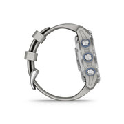 GARMIN Descent MK3 43MM, Stainless Steel with Fog Grey Silicone Band Watch