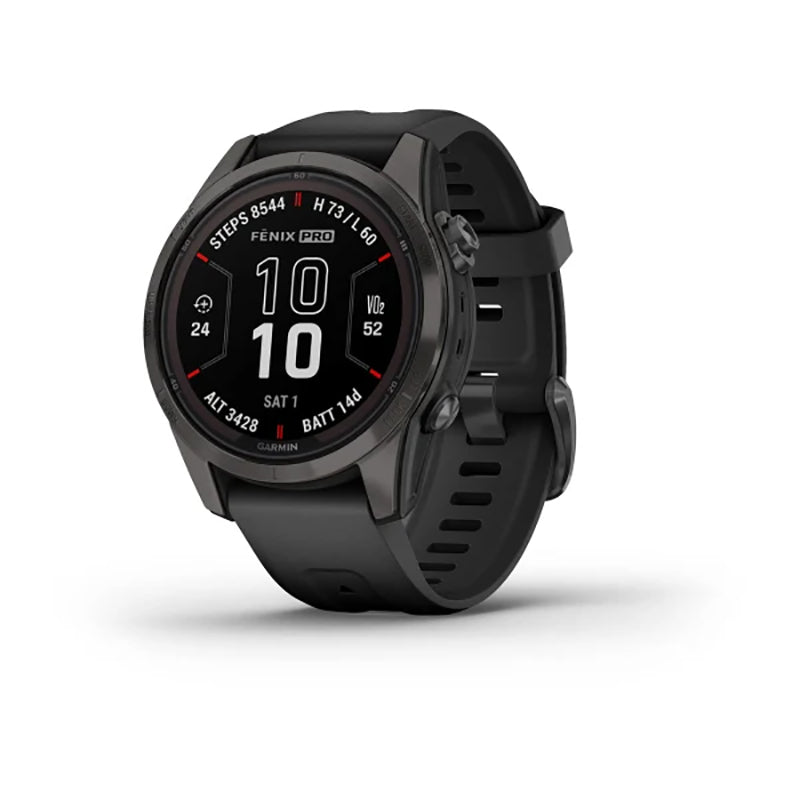 GARMIN Fenix® 7S Pro Sapphire Solar Edition Carbon Grey DLC Titanium with Black Band