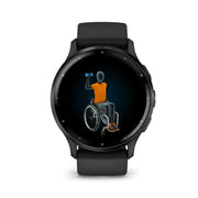 GARMIN Venu® 3 Slate Stainless Steel Bezel with Black Case and Silicone Band