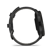 GARMIN Venu® 3 Slate Stainless Steel Bezel with Black Case and Black Leather Band