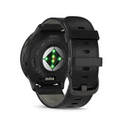 GARMIN Venu® 3 Slate Stainless Steel Bezel with Black Case and Black Leather Band