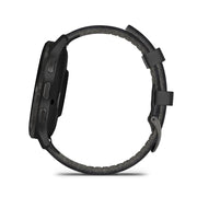 GARMIN Venu® 3 Slate Stainless Steel Bezel with Black Case and Black Leather Band