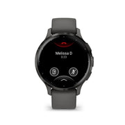 GARMIN Venu® 3S Slate Stainless Steel Bezel with Pebble Grey Case and Silicone Band
