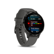 GARMIN Venu® 3S Slate Stainless Steel Bezel with Pebble Grey Case and Silicone Band