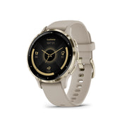 GARMIN Venu® 3S Soft Gold Stainless Steel Bezel with French Grey Case and Silicone Band