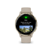 GARMIN Venu® 3S Soft Gold Stainless Steel Bezel with French Grey Case and Silicone Band