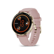 GARMIN Venu® 3S Soft Gold Stainless Steel Bezel with Dust Rose Case and Silicone Band