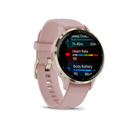 GARMIN Venu® 3S Soft Gold Stainless Steel Bezel with Dust Rose Case and Silicone Band