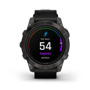 GARMIN Epix™ Pro (Gen 2) Sapphire Edition Carbon Grey DLC Titanium with Black Leather Band
