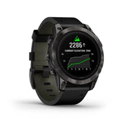 GARMIN Epix™ Pro (Gen 2) Sapphire Edition Carbon Grey DLC Titanium with Black Leather Band