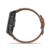 GARMIN Epix™ Pro (Gen 2) Sapphire Edition Carbon Grey DLC Titanium with Chestnut Leather Band