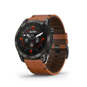 GARMIN Epix™ Pro (Gen 2) Sapphire Edition Carbon Grey DLC Titanium with Chestnut Leather Band