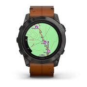 GARMIN Epix™ Pro (Gen 2) Sapphire Edition Carbon Grey DLC Titanium with Chestnut Leather Band