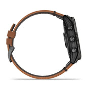 GARMIN Epix™ Pro (Gen 2) Sapphire Edition Carbon Grey DLC Titanium with Chestnut Leather Band