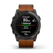 GARMIN Epix™ Pro (Gen 2) Sapphire Edition Carbon Grey DLC Titanium with Chestnut Leather Band
