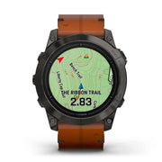GARMIN Epix™ Pro (Gen 2) Sapphire Edition Carbon Grey DLC Titanium with Chestnut Leather Band