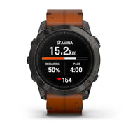 GARMIN Epix™ Pro (Gen 2) Sapphire Edition Carbon Grey DLC Titanium with Chestnut Leather Band
