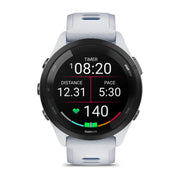 GARMIN Forerunner® 265 Music Black Bezel with Whitestone Case and Whitestone/Tidal Blue Silicone Band