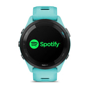 GARMIN Forerunner® 265 Music Black Bezel with Aqua Case and Aqua/Black Silicone Band