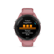 GARMIN Forerunner® 265S Black Bezel with Light Pink Case and Light Pink/Powder Grey Silicone Band