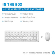 HP 230 Wireless Keyboard and Mouse Combo - White