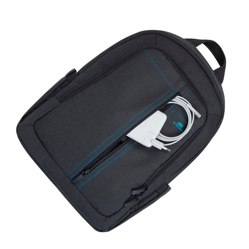 RivaCase 7560 Black Laptop Canvas Backpack 15.6"