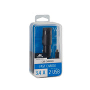 RivaCase RivaPower VA4223 Car Charger (2 USB /3.4 A), with Micro USB Data Cable