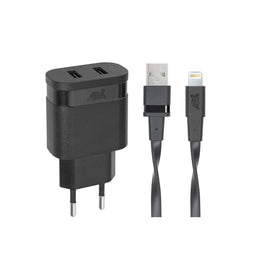 RivaCase Rivapower VA4125 Wall Charger (2 USB /3.4 A), with MFi Lightning Cable