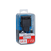 RivaCase Rivapower VA4125 Wall Charger (2 USB /3.4 A), with MFi Lightning Cable