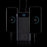 RivaCase QC/PD 20W LCD 10,000mAh Portable Battery Black