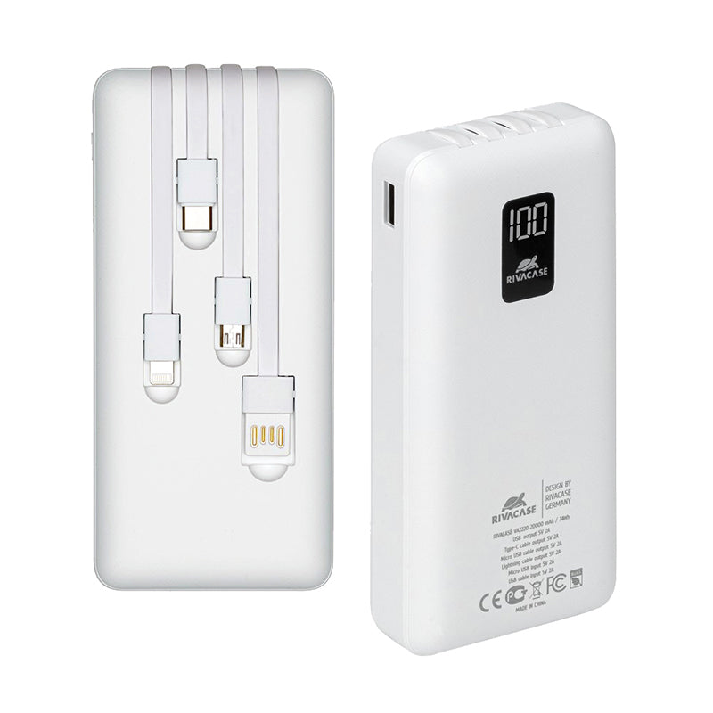 RivaCase EU Portable Battery 20000mAh White