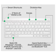 HP 350 Compact Multi-Device Bluetooth Keyboard ARAB - White