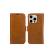 dbramante1928 Lynge Wallet Folio Full Grain Leather Tan Case For iPhone 15 Pro