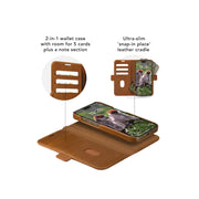 dbramante1928 Lynge Wallet Folio Full Grain Leather Tan Case For iPhone 15 Pro