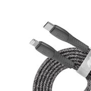RivaCase PS6107 GR12 Type-C / Lightning Nylon Braided Cable 1.2m Grey