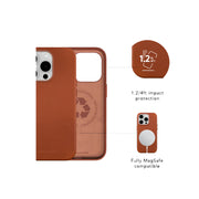 dbramante1928 Roskilde MagSafe Full Grain Leather Tan Case For iPhone 15