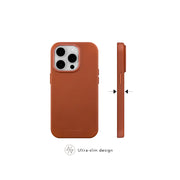 dbramante1928 Roskilde MagSafe Full Grain Leather Tan Case For iPhone 15