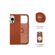 dbramante1928 Roskilde MagSafe Full-Grain Leather Tan Case For iPhone 15 Pro Max