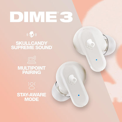 Skullcandy Dime 3 True Wireless Earbuds Bone/Orange Glow
