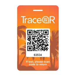 TraceQR TravelTag orange luggage recovery tag with QR code
