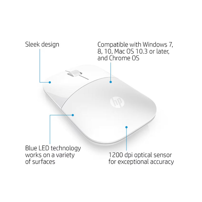 HP Z3700 Wireless Mouse - Blizzard White