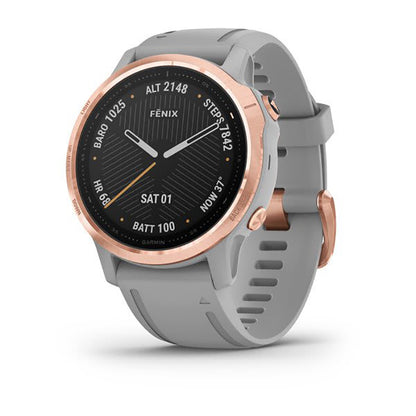 GARMIN Fenix® 6S Pro and Sapphire Edition Rose Gold Tone with Powder Grey Band GPS Watch